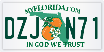 FL license plate DZJN71