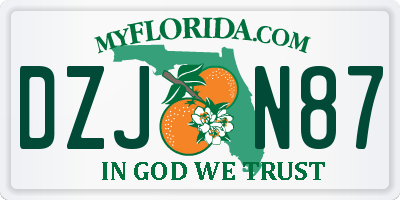 FL license plate DZJN87