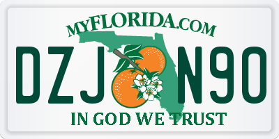 FL license plate DZJN90