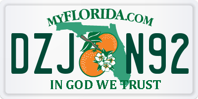 FL license plate DZJN92