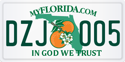 FL license plate DZJO05