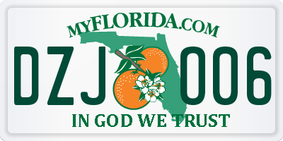 FL license plate DZJO06