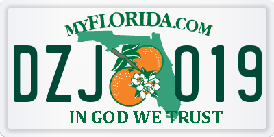 FL license plate DZJO19