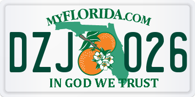 FL license plate DZJO26