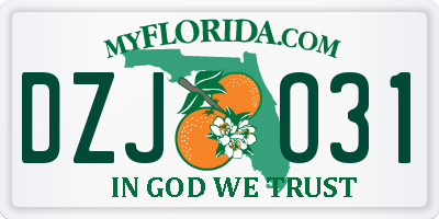 FL license plate DZJO31