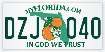 FL license plate DZJO40