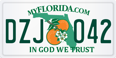 FL license plate DZJO42