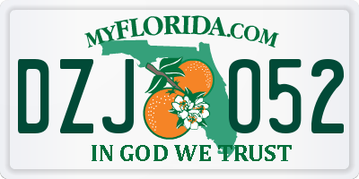 FL license plate DZJO52