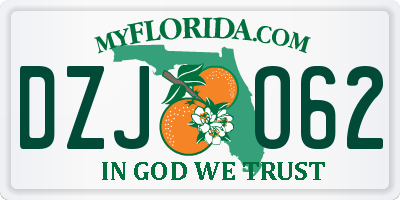 FL license plate DZJO62