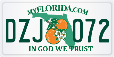 FL license plate DZJO72