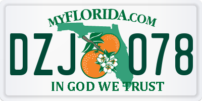 FL license plate DZJO78