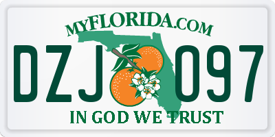 FL license plate DZJO97