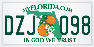 FL license plate DZJO98