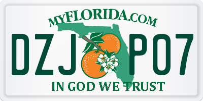 FL license plate DZJP07