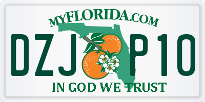 FL license plate DZJP10