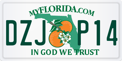 FL license plate DZJP14