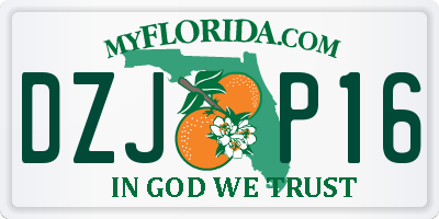 FL license plate DZJP16
