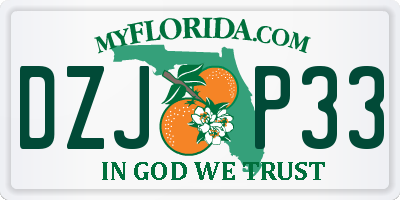 FL license plate DZJP33