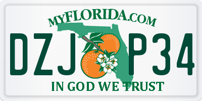 FL license plate DZJP34