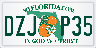FL license plate DZJP35