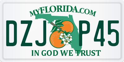 FL license plate DZJP45