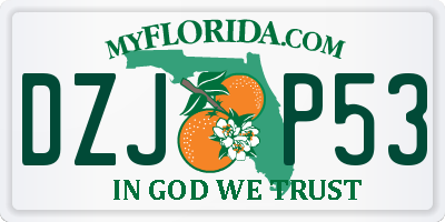 FL license plate DZJP53