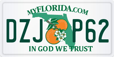 FL license plate DZJP62