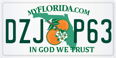 FL license plate DZJP63