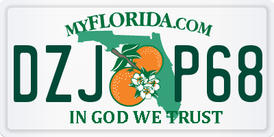 FL license plate DZJP68