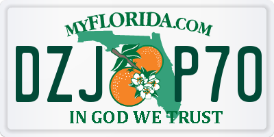 FL license plate DZJP70