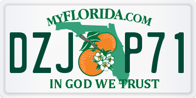 FL license plate DZJP71