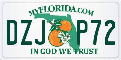 FL license plate DZJP72