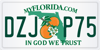 FL license plate DZJP75