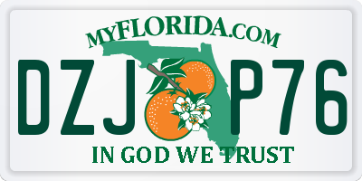 FL license plate DZJP76