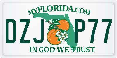 FL license plate DZJP77