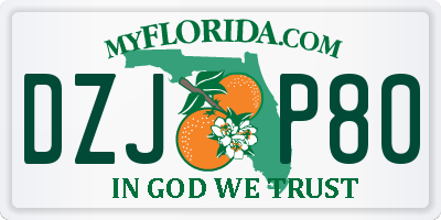 FL license plate DZJP80