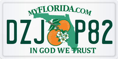 FL license plate DZJP82
