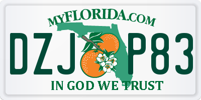 FL license plate DZJP83