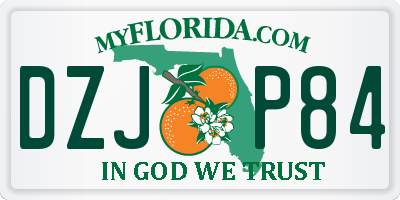 FL license plate DZJP84