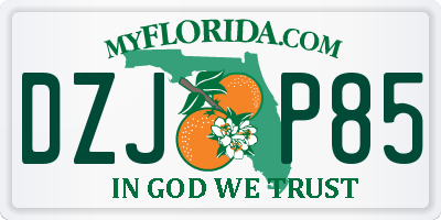 FL license plate DZJP85