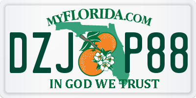 FL license plate DZJP88