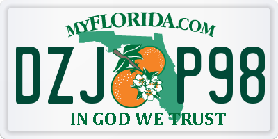FL license plate DZJP98