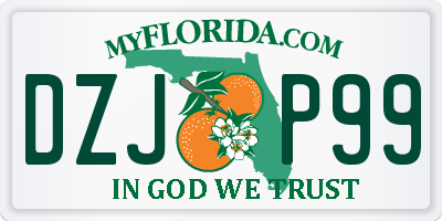 FL license plate DZJP99