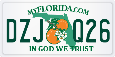 FL license plate DZJQ26