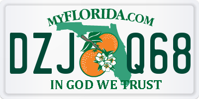 FL license plate DZJQ68