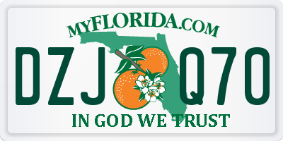 FL license plate DZJQ70