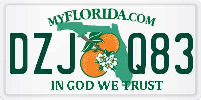 FL license plate DZJQ83