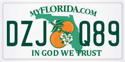 FL license plate DZJQ89