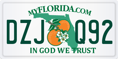 FL license plate DZJQ92