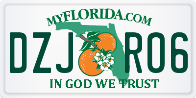 FL license plate DZJR06